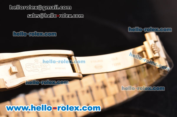 Rolex Day-Date Asia 2813 Automatic Gold Case/Strap with Gold Stick Markers - Click Image to Close